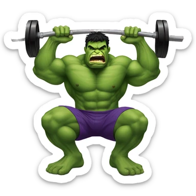 The hulk doing back squats sticker