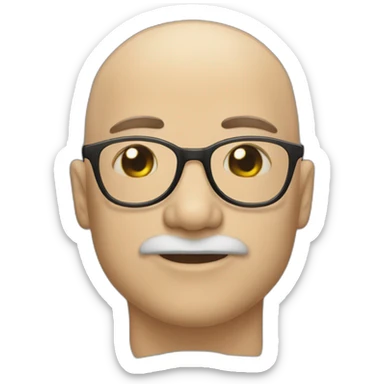 Gay latino kissing white bald man with glasses sticker
