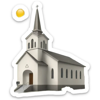 Word emoji with a church in sticker