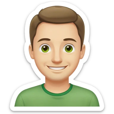 polish man in green shirt happy sticker