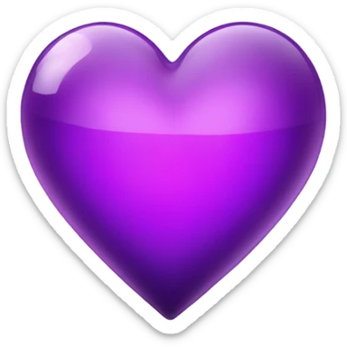 Shiny glass violet heart  sticker