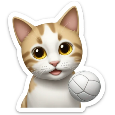 Gatto che gioca con la pallina sticker