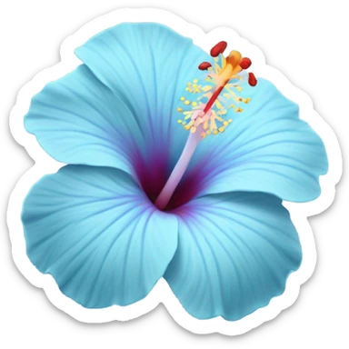 pastel Blue hibiscus flower sticker