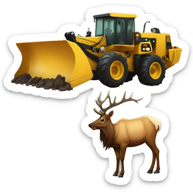 Elk in motor grader sticker