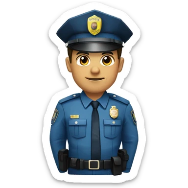 policía guapo moreno con un pendiente de un lado  sticker