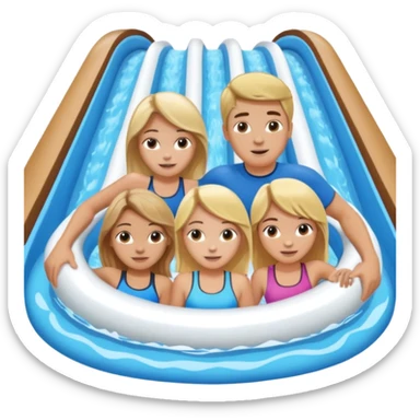 2 girls and 2 guys on the lazy river waterslide. 1 girl and 1 guy have blonde hair and 1 girl and 1 guy have brown. we are all very pale sticker