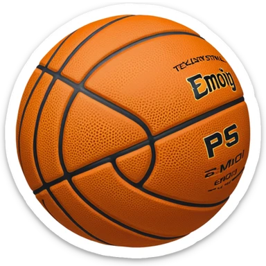 Crea un balón de basket negro con rayas blancas sticker