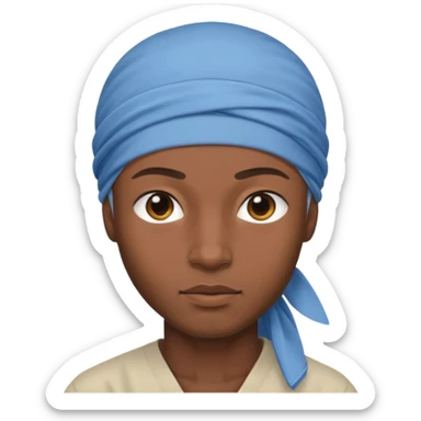 Straight face emoji with durag sticker