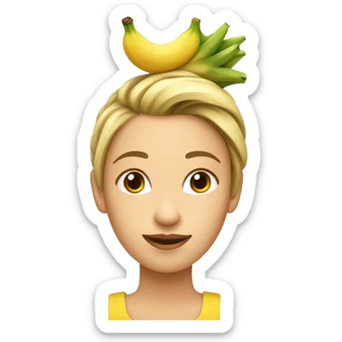 Fille  avec un chignon banane  sticker