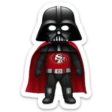 Darth Vader with a 49ers cape on  sticker