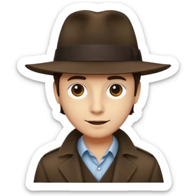 Chat visage humain qui porter pun chapeau sticker