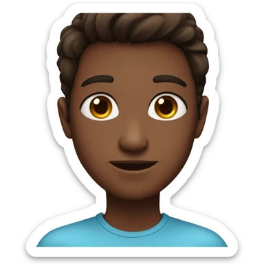 Brown hair with blue eyes girl with a man with brown skin and black hair with brown eye  sticker