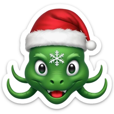 hydra, christmas hat sticker
