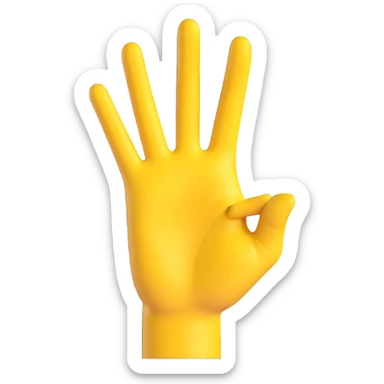 Create an 'OK' hand sign emoji with a yellow hand in the same 3D emoji style as the reference image. sticker