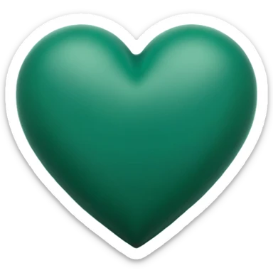 dark green matte heart sticker