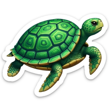 Quasar Turtle emoji – full body, massive cosmic turtle with glowing shell like a galaxy vortex, star patterns, slight side angle. pattern in shell sticker