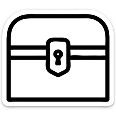 outlined icon of a chest, focusing on clarity and recognizability sticker