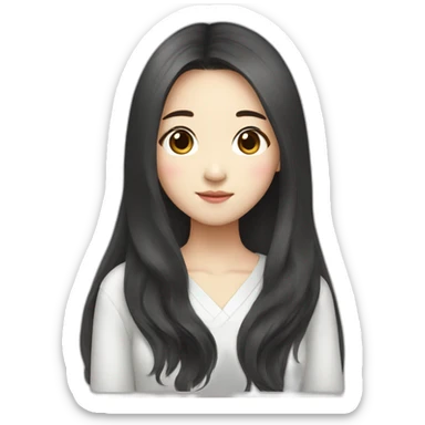 Korean girl with long hair sticker