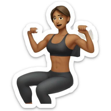 someone at the gym doing abs sticker