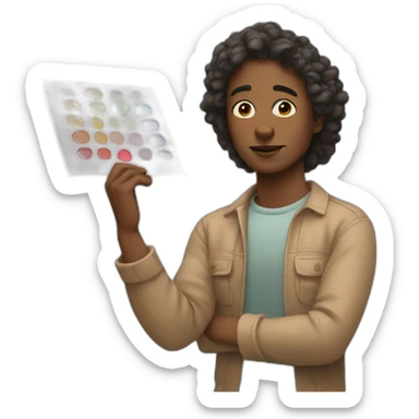 artist with color palette  sticker