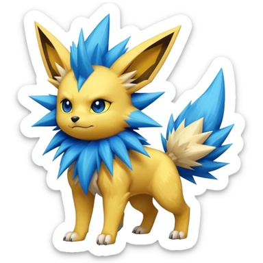 Jolteon-Shinx-Fakémon-hybrid-creature (full body)  sticker
