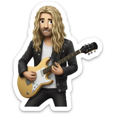 licorn guitaris with a long hair guy sticker