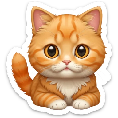 Scottish fold orange kitten sticker