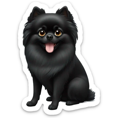 Black pomeranian sticker