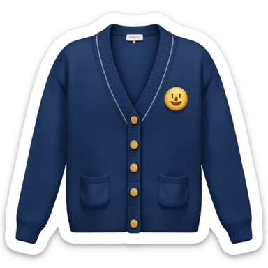 navy simple cardigan without emoji  sticker