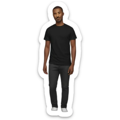 black round neck t-shirt sticker