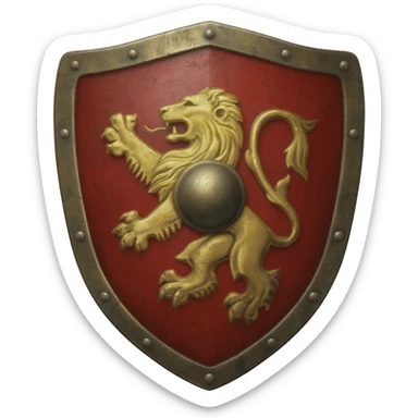 medieval red shield sticker