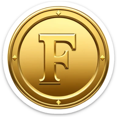 Currency crypto money symbol for the money "Fcoins" big letter F, casino coin colored

Dont make an E sticker