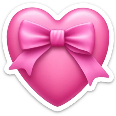 Pink heart with a bow on the right side  sticker