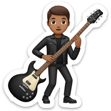 🙂 bu emojinin elinde eloktronik gitar olsun elektronik gitar siyah olsun sticker