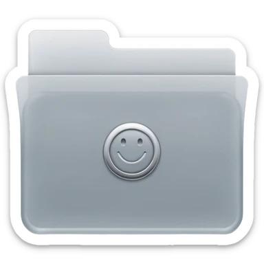 A **minimal emoji-style icon** of a frosted light-gray plastic folder, rectangular with **rounded corner*, **elastic string closure with a circular button** at the center, slightly translucent surface, clean flat front, subtle soft shading, and a **simple tax/forms symbol** 
 sticker