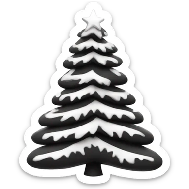 A black and white Christmas tree  sticker