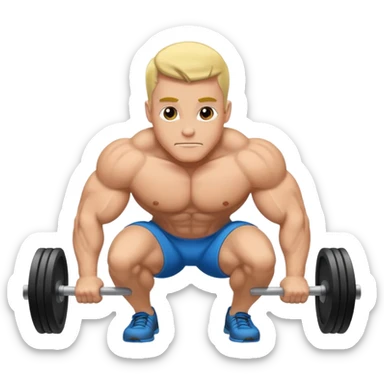 Bodybuilder bold doing pushups sticker