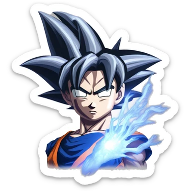 goku ultra instinct with aura sticker