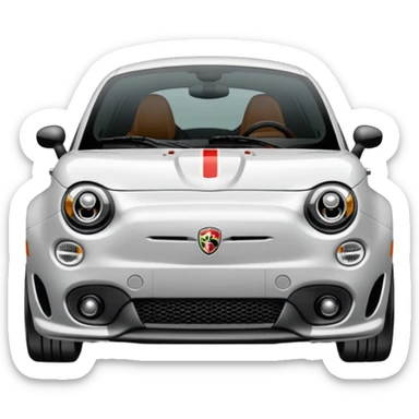 500 abarth grigia con cerchi bianchi sticker