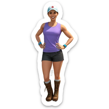 girl in shorts and boots sticker