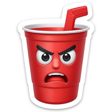 Angry red solo cup sticker