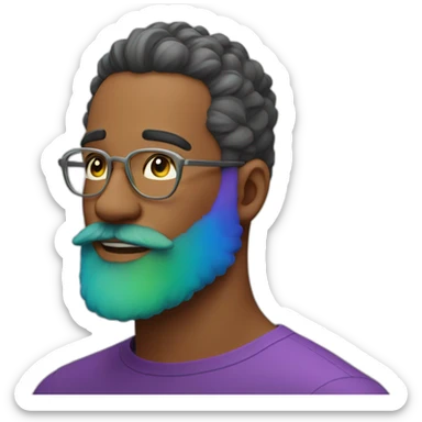fabulous man with rainbow colored beard sticker