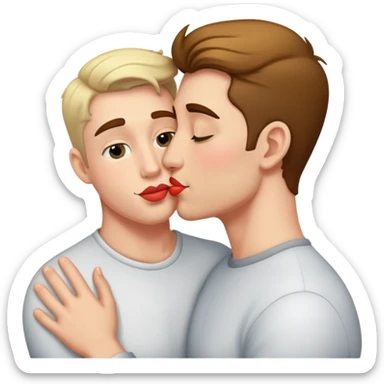 A gay man kissing sticker