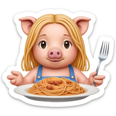   monalisa as a pigwith spaghetti background  sticker