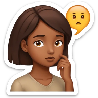 Girl looking off into the distance and contemplating sticker