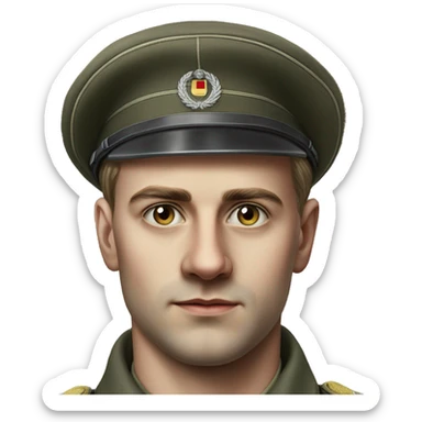 guy 28 years old german military 1940 photorealistic serious sticker