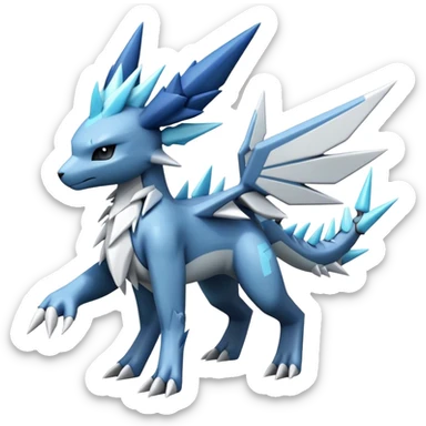 Spikey, spiky, Kyurem-Glaceon-dialga-hybrid, full body, no wings, without wings sticker