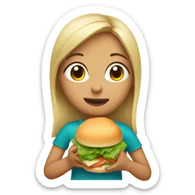 Girl vegetarian eating a sandwich  sticker