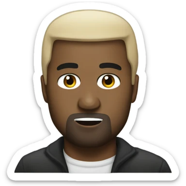 White Kanye West sticker