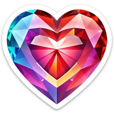 Sparkling gem heart sticker